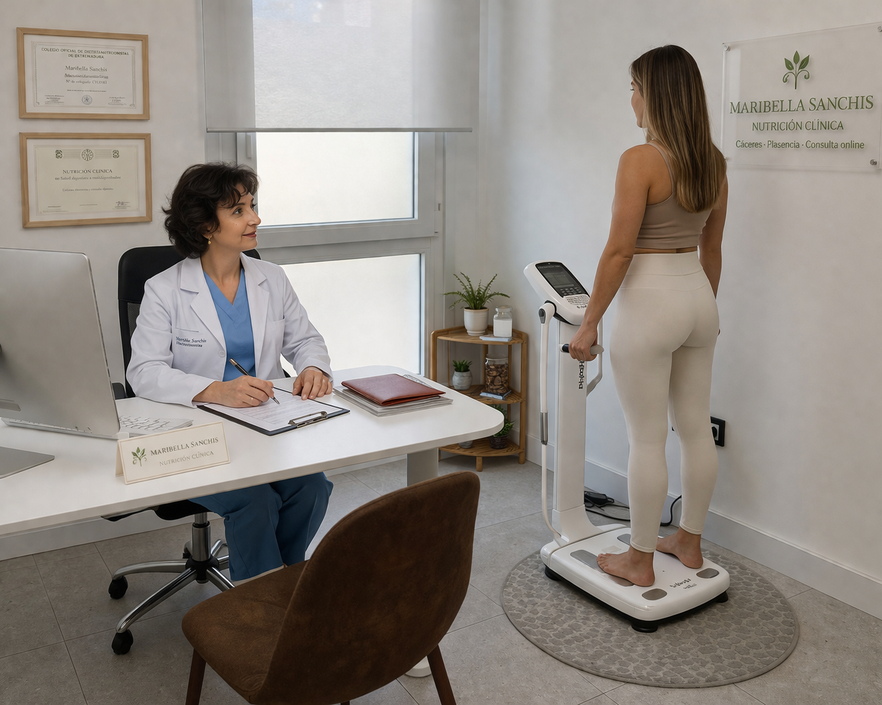 Consulta de nutricionista en Cáceres especializada en nutrición clínica integrativa y estudio de composición corporal con bioimpedancia InBody, dentro del Método R.E.G.U.L.A.R. para mejorar metabolismo, salud digestiva y equilibrio hormonal.